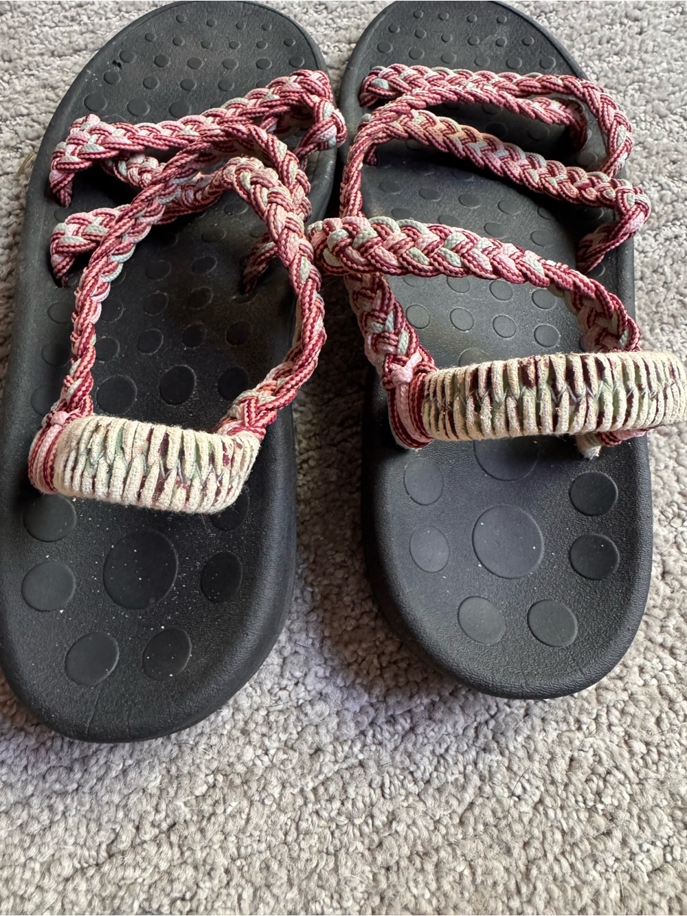 CIOR Braided Rope Strappy Sandals Pink Beige Size 38 - Picture 6 of 7